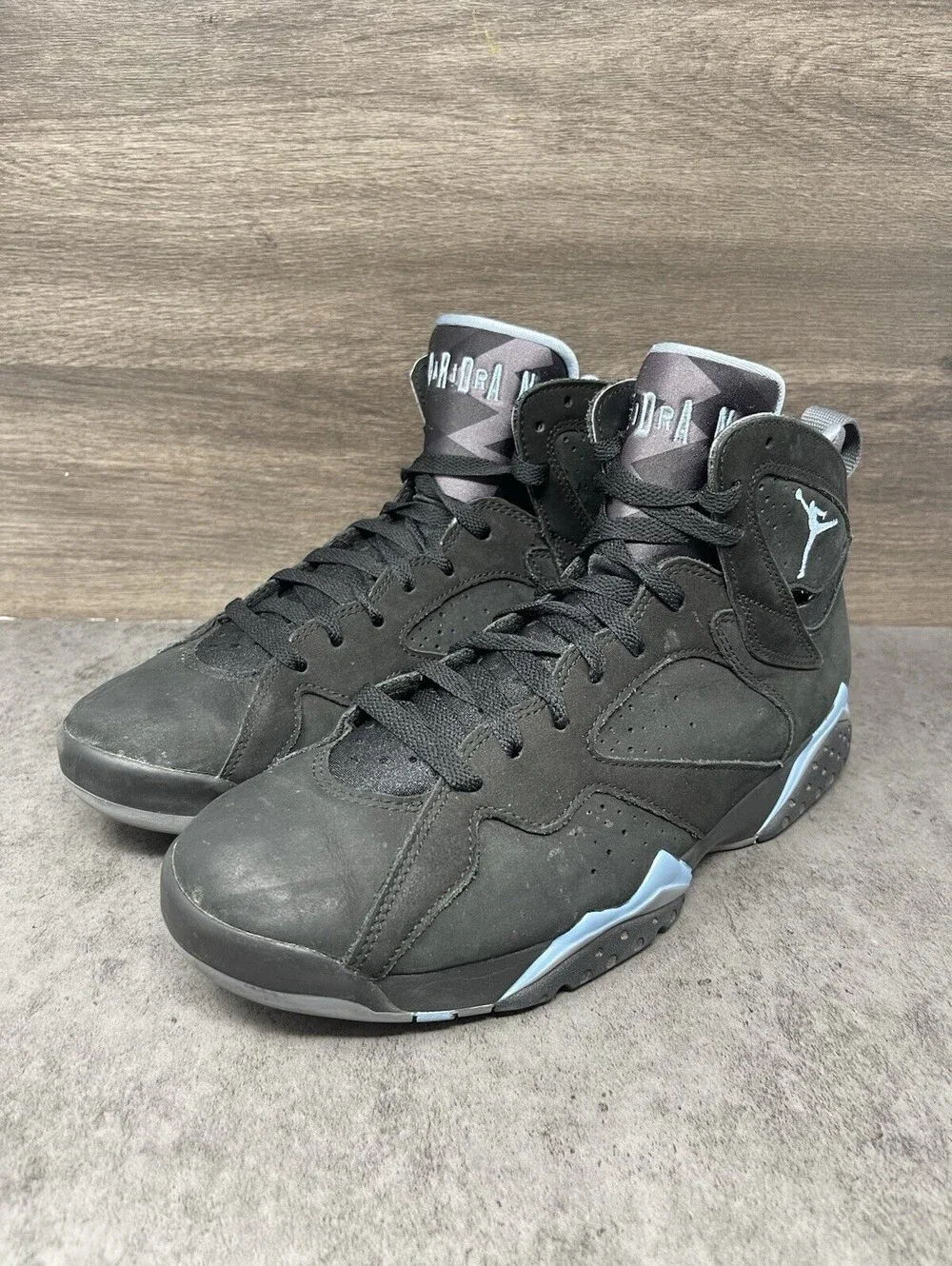 Air Jordan 7 Retro Chambray Black Blue Mens Size 9 Sneakers Shoes Lot CU9307-004